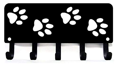 Walking Paws Key Rack Hanger & Dog Leash Organizer - Large 9 inch Wide - Made in USA Gifts for Dog Lovers