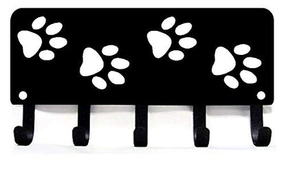 Walking Paws Key Rack Hanger & Dog Leash Organizer - Large 9 inch Wide - Made in USA Gifts for Dog Lovers