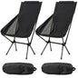 Wind Tour Portable Camping Chair Lightweight Foldable Outdoor Chair for Hiking Camp Backpacking Lawn Beach Fishing Picnic with Carry Bag (High-Back | Black-2) - color: High-back | Black-2
