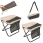 2 Pack Portable Folding Stools, Collapsible Backpack Stool with 3 Storage Pouches, Camping Chair Outdoor Seats Foot Rest, Ultralight for Hiking, Fishing, Camping, Festivals, Large 13"x10.62"x12.2"