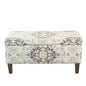 HomePop 36" Storage Ottoman Bench with Hinged Lid - Antiqued Medallion Ebony & Cream - color: Antiqued Print Ebony and Cream