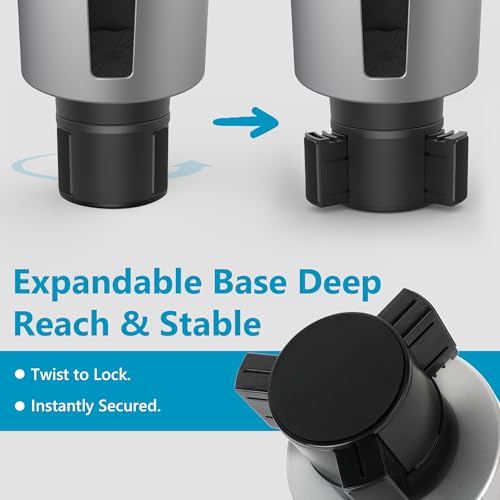 SEVEN SPARTA 2 Pack Car Cup Holder Expander Organizer Adjustable Base, Compatible with Yeti 20/26/30 oz, Hydro Flasks 32/40oz, Nalgenes 30/32/38/48 oz, Other Bottles in 3.4"-3.8" (Silver) - color: Silver, size: Medium*2