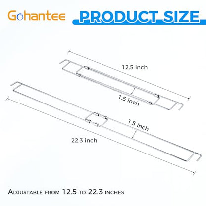 Rv Refrigerator Bars 12.5-22.3" Adjustable Stainless Steel RV Fridge Tension Rods Fridge Accessories Prevent Spills for Camper Travel Kitchen Medicine Cabinets Bookshelf