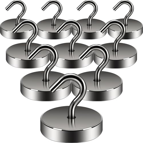 Neosmuk Magnetic Hooks, Cruise Ship Essentials, 100lb+ Heavy Duty Magnetic Hooks for Cruise Cabins, Refrigerator, Grill, Hanging, and Travel | Extra Strong Must-Haves Magnet Hook,Gunmetal Color. - color: Gunmetal, size: 100lb Magnetic Hooks