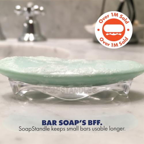 SoapStandle Bar Soap Gripper | No Goo or Mess Soap Holder for Bath and Showers | Made from Post Consumer Plastic Non Slip Quick Dry Bar Soap Holder | Clear - 2-Pack - color: Clear