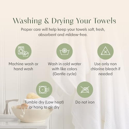 Springtree Home 100% Cotton Bathroom Towel Set | 6 Piece Set - Blue Towels | Geometric Textured Design | Absorbent & Quick-Dry | Oeko-TEX® Standard 100 Cotton | Myla Collection - Blue Cashmere - color: Blue Cashmere, size: 6 Piece Set