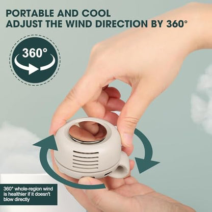 Portable Silent Mini Bladeless Fan Clip On,Mini Clip on Fan for Shirt & Waist, Portable Small Whirlwind Bladeless Fans,Suitable for Outdoor & Travel & Office,Travel Accessories (Green)