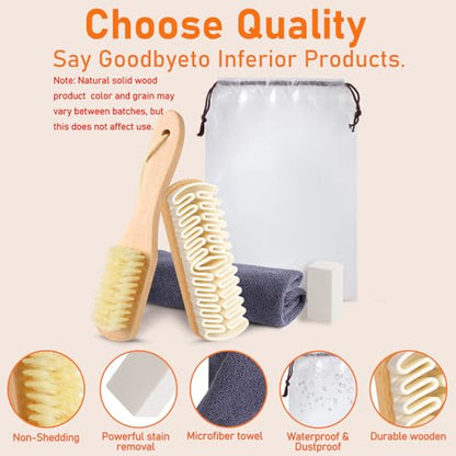 5Pcs Suede Eraser for Shoes, Suede Eraser and Brush, Suede Cleaning Kit, Suede Kit, Suede Brush Stain Removal for Suede Jackets, Purse, Couches & Bags