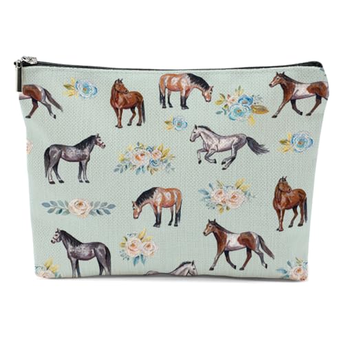 Horse Gifts Makeup Bag Cosmetic Bag Travel Pouch, Animal Lovers Gifts for Horse Lovers Women Girls Daughter Sisters Coworker Best Friend Friendship Graduation Birthday - color: Multicolor 0083