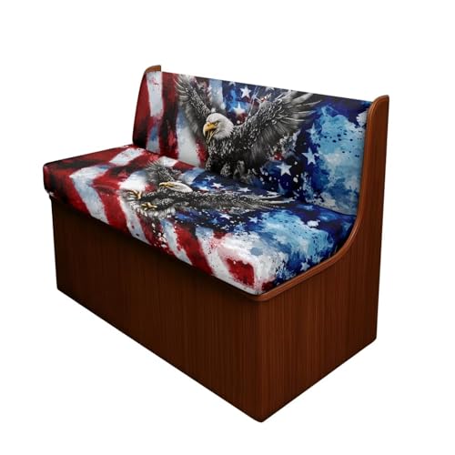 SEANATIVE RV Sofa Split Seat Cover 2-Piece Eagle American Flag Dinette Cushion Covers Replacement Camper Couch Cover Sofa Seat Cushion Slipcovers Dust Proof Bench Slip Cover Rectangle - color: Eagle American Flag