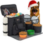 Modoker Dog Travel Bag with 2 Collapsible Dog Bowls, 1 Dog Backpack, Airline Approved Pet Travel BagOrganizer for Supplies & Accessories, 2 Travel Dog Food Container, Black - color: Sleek Black