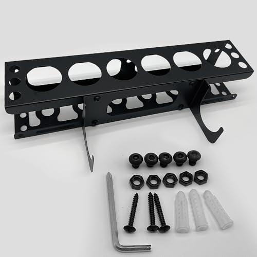 Caulking Gun and Tube Holder, Siligun Caulking Gun Rack, Caulk Tube Storage Organizer and Wall Mount Silicone Caulking Tools for Garage Workshop, Work Van, Service Truck (Black)