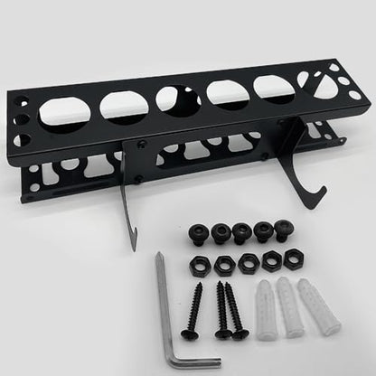 Caulking Gun and Tube Holder, Siligun Caulking Gun Rack, Caulk Tube Storage Organizer and Wall Mount Silicone Caulking Tools for Garage Workshop, Work Van, Service Truck (Black)