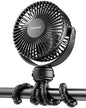 Gaiatop Mini Portable Stroller Fan, Battery Operated Small Clip on, Detachable 3 Speed Rechargeable, 360° Rotate Flexible Tripod Better Cooling for Car Seat Crib Treadmill Travel Black - color: black