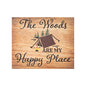 JennyGems Camping Gifts, Woods Are My Happy Place Wooden Sign, Camper Decor, Camping Sign, Made in USA - color: Woods Are My Happy Place