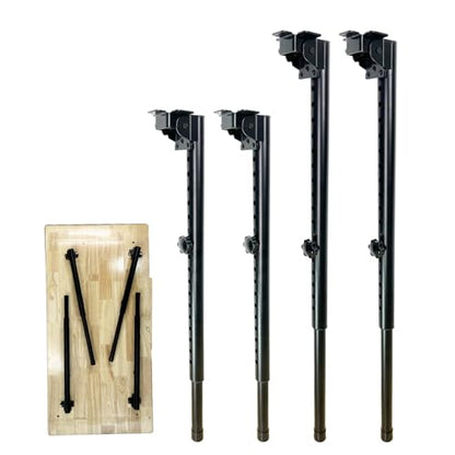Benbuoo Folding Adjustable Table Legs 21 to 35 inch, Metal Telescopic Storage Desk Legs for Outdoor Camper, RV, Coffee Dinner Table, Tabletops, Kitchen, DIY Bar Desk, Tablesaw, 4pcs Black - size: 21-35'' 4pcs