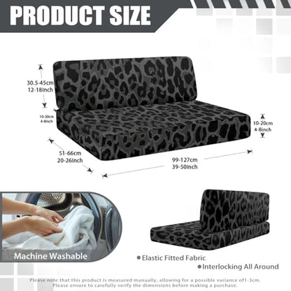 RV Dinette Cushion Covers Black Leopard Print RV Couch Covers for Sofa Bed Stretch Camper Cushion CoversBooth Set Universal Seat Covers Washable Slipcovers - color: Black Leopard Print
