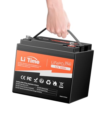 LiTime 12V 50Ah Lithium LiFePO4 RV Battery, Max. 15000 Deep Cycle Battery, 11.57lbs Ultra-Light, Perfect for Camper, Van, Travel, Trailer, Marine, Trolling Motor - size: 50Ah (11.6 lbs)