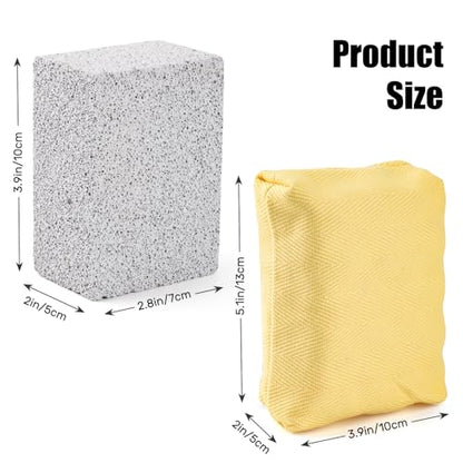 Grill Brush Bristle Free,Steam Cleaning Grill Brush,Pumice BBQ Grill Cleaner,Replaceable Head Barbecue Grill Cleaning Brush,with BBQ Cleaning Pad(1pcs) and Grill Stone Cleaning Block(2pcs) - style: Classic Black with 2x Stone Cleaning Block