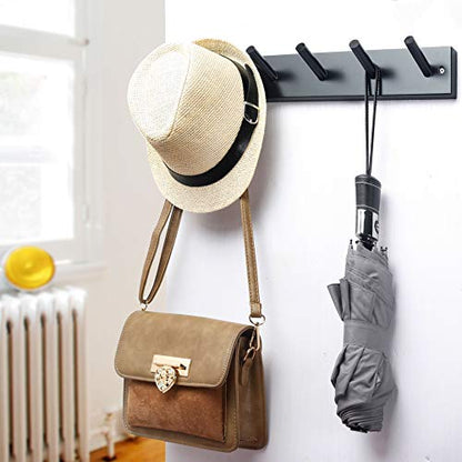 WEBI Coat Rack Wall Mounted,Coat Hanger Wall,16" Hole to Hole,Coat Hooks Wall Mounted,Hook Rack Peg Rail,5 Hooks for Hanging Coats,Hats,Jacket,Clothes,White,2 Packs - color: White, size: 17 inch(2 Packs)