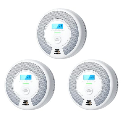 X-Sense Smoke Detector Carbon Monoxide Detector Combo, SC07, 3-Pack | 10-Year Sealed Battery (Not Hardwired), 2-in-1 Smoke & CO Detection, LCD Display, UL 217 & UL 2034 Certified - size: 3-Pack