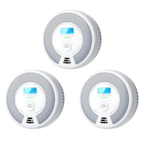 X-Sense Smoke Detector Carbon Monoxide Detector Combo, SC07, 3-Pack | 10-Year Sealed Battery (Not Hardwired), 2-in-1 Smoke & CO Detection, LCD Display, UL 217 & UL 2034 Certified - size: 3-Pack
