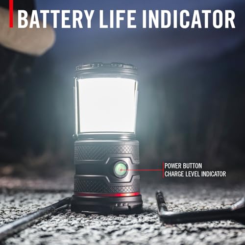 COAST EAL30R 1000 Lumen Rechargeable Emergency Camping Lantern with Warm, Day, Red & Red Flashing Mode, Foldeable Handle, 15 Hours of Runtime