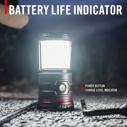 COAST EAL30R 1000 Lumen Rechargeable Emergency Camping Lantern with Warm, Day, Red & Red Flashing Mode, Foldeable Handle, 15 Hours of Runtime