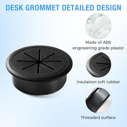 Desk Grommet 2-1/16" (53 mm), Desk Hole Cover for Cables Coffee, Cable Grommet ABS Plastic, Desk Hole Grommet for Office and Home Table Cable, Detachable & Flexible Cable Cord Organizer-2 Pcs - size: 2-1/16"(53 mm)-2Pcs, style: Coffee