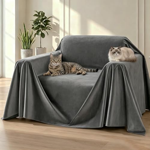 Loiion Cat Scratch Furniture Protector, 91"X71" | Ultra Soft, Waterproof, Anti-Slip, Pet-Friendly for Pets and Kids - color: Grey, size: Armchair / Single Seat(91"X71")
