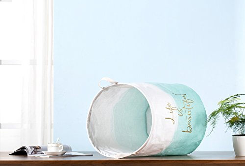 Merdes 19.7’’ Waterproof Foldable Laundry Hamper, Dirty Clothes Laundry Basket, Linen Bin Storage Organizer for Toy Collection (Life Blue) - color: Life Blue