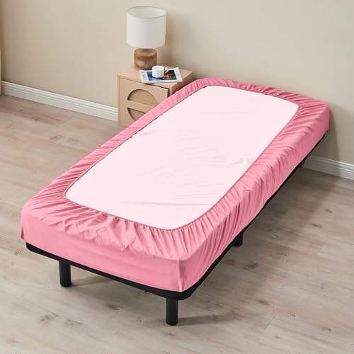 Kingnex 30x75x9 RV Bunk Sheets Set for Narrow Twin Bed Soft Brushed 1800 Microfiber 3 Piece Bedding Set Includes 1 Cot Size Fitted Sheet 1 Flat Sheet 1 Pillowcase Cot Pink - color: Pink, size: Cot 30x75 RV Bunk Set