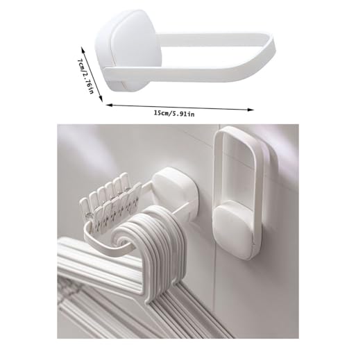 2 Pack Hanger Organizer Stacker Adhesive Foldable Clothes Hanger Holder Mini U Shaped Storage Stand Rack for Electric Dryer Closet Laundry Room Bathroom Washing Machine Organization