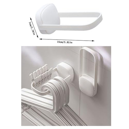 2 Pack Hanger Organizer Stacker Adhesive Foldable Clothes Hanger Holder Mini U Shaped Storage Stand Rack for Electric Dryer Closet Laundry Room Bathroom Washing Machine Organization