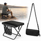 Foldable Stool with Carrying Bag,Compact Folding Chair with Shoulder Strap, Lightweight Outdoor Seat for Fishing, Camping, Hiking, Garden, Beach, Sports Games, Festivals (Black) - color: Black