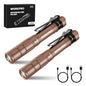 WORKPRO Rechargeable Pen Light, Mini Flashlight, 2 Pack Ultra-Compact EDC Flashlight, Pocket Flashlight with Clip, Memory Function and 2 x USB C Cable Included, Brown - color: Brown