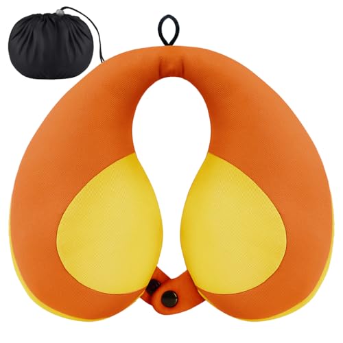 INFANZIA Kids Chin Supporting Travel Neck Pillow, Helps Support Head and Neck, Comfortably Designed for Head, Neck, and Chin Support - Gifts for Toddler/Child/Kids, Orange - color: Orange
