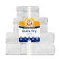 Arm & Hammer Quick Dry Bath Towel Set, 6 Piece, White - color: White