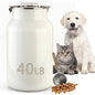Dog-Cat Food Storage Container 40 lb/38 Qt, Large Stainless Steel Pet Food Bin with Airtight Lid & Scoop Included, Durable 304 Metal Storage for Dogs & Cats - size: 38 Qt