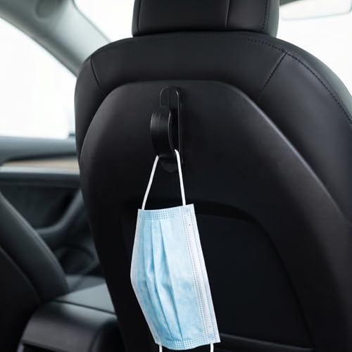 FAVOMOTO 4PCS Car Mini Hooks, Plastic Adhesive Car Dashboard Hook Seatback Organizer Vehicle Interior Accessories Stickers for Key Earphone Charging Cable