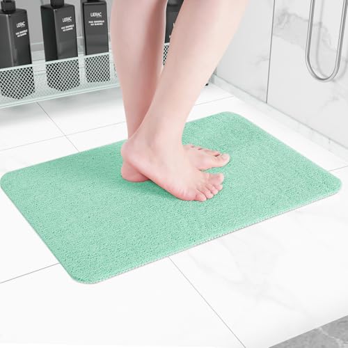 Hargiis Non-Slip Bathtub Mat, Anti Slip Shower Mat, Fast Drying Bathtub Mats, Foot Scrubber Mat, Anti Slip Mat for Tub, Floor, Bathroom, Kitchen, Home, Hotel (Light Green 24"×16") - color: Light Green, size: 24" x 16" (Rectangular)