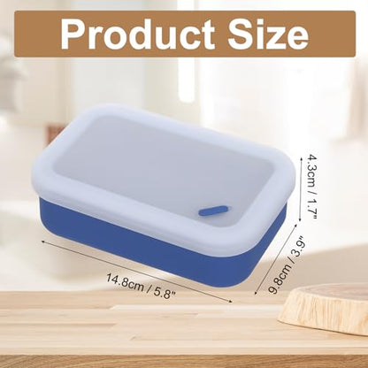 PATIKIL Leakproof Travel Soap Case, Silicone Travel Soap Container with Draining Layer Portable Bar Soap Holder for Bathroom Camping Gym, Translucent Navy Blue - color: Translucent Navy Blue