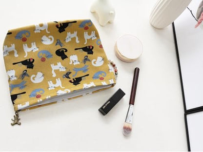 HAPPYHEIDI Canvas Pouch for Tools, Painting Pouch, Raw White, Cotton Blend, Solid, Zipper, 7.1x2.4x7 Inches, Natural - color: GR-Canvas-Raw White