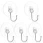 Heavy Duty Self Adhesive Hooks - 33lb Max Transparent Waterproof ,Strong adhesion for Hanging Wall Hooks,Adhesive Round Sticky Hooks for Bedrooms, Shower, Kitchens, Offices, Doors, Outdoor (5-pcs)