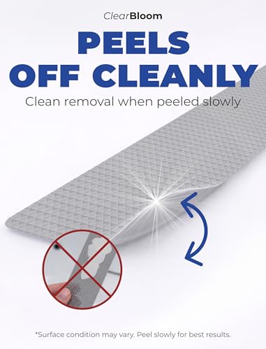 Clear Bloom Anti Slip Shower Stickers 24 PCS, Gray Non-Slip Shower Strips for Adults, Premium Adhesive Bath Tub Stickers - color: Gray, size: Rectangle