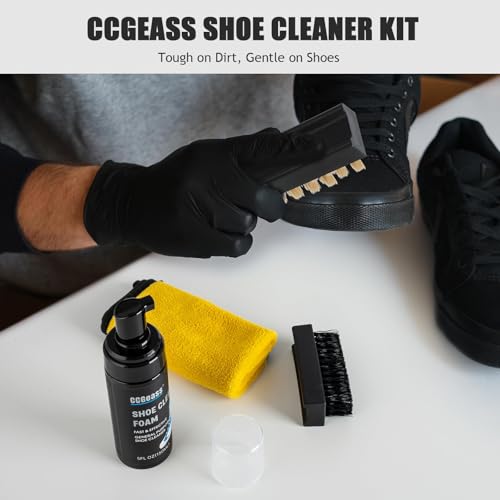 Shoe Cleaner Kit Sneaker Cleaner, Deep Clean yet Gentle Pro Concentrated Foam Formula with 2 Brush & Microfiber Towel, Safe Shoe Care Set for white shoe, Suede, Leather, Canvas, Mesh & More
