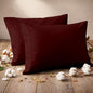 Pillow Cases - Set of 2, Burgundy Solid (20" X 32") - Pillow Covers Made of 100% Cotton - 300 Thread Count Super Soft and Breathable Sateen Weave Pillowcases. - color: Burgundy Solid, size: (20"X32")