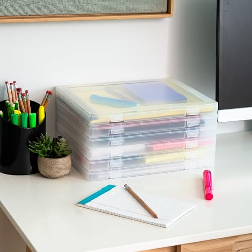 IRIS USA 6-Pack A4 File Box Paper Cases |Made in USA| Fits 8.5" x 11" Letter Paper, Portable & Stackable - Clear - size: 6 - Pack, style: Case (Clear)