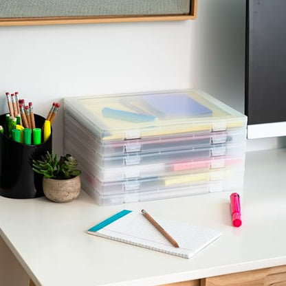 IRIS USA 6-Pack A4 File Box Paper Cases |Made in USA| Fits 8.5" x 11" Letter Paper, Portable & Stackable - Clear - size: 6 - Pack, style: Case (Clear)