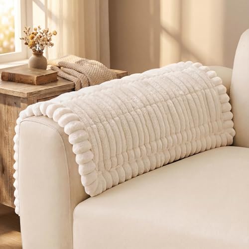 decorUhome Couch Cover for Dogs, Non-Slip Fuzzy Pet Sofa Cover for Seat, Backrest & Armrest, Soft Washable Pet-Friendly Sofa Protector, White, 27.6" x 27.6" - color: White, size: 27.6"x27.6"
